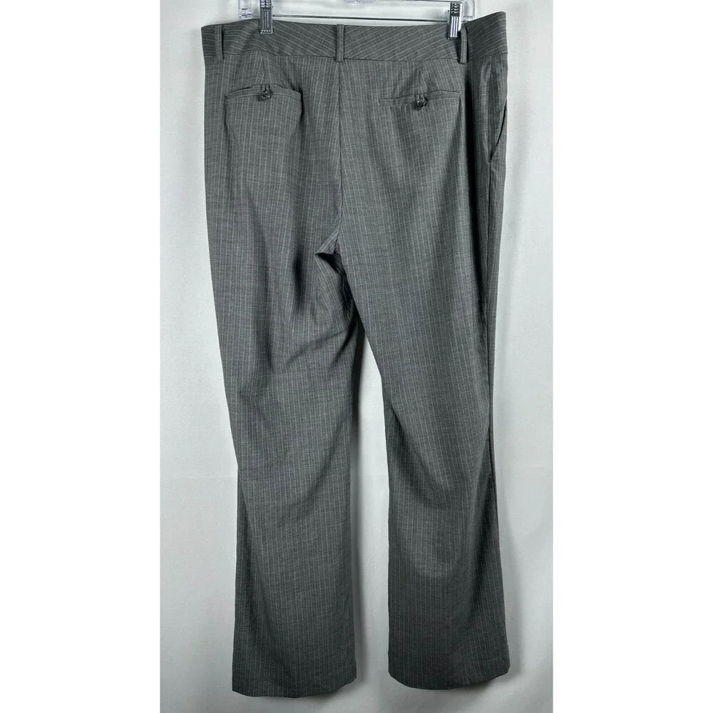 Banana Republic Martin Fit 215 Pinstripe Trousers 14 Gray Dress Pants Stretch - Picture 2 of 13
